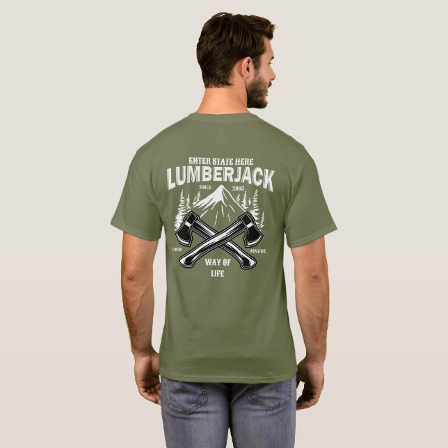 Anpassen der Lumberjack-Übergänge T-Shirt (Schwarz voll)