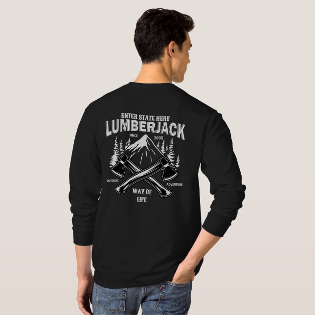 Anpassen der Lumberjack-Übergänge T-Shirt (Schwarz voll)