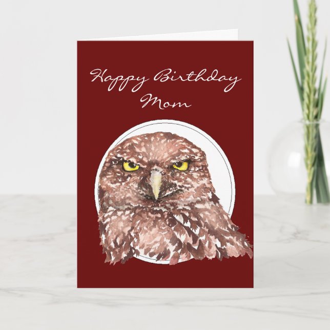 Anpassen der Mama Funny Birthday Burrowing Owl Karte (Vorderseite)