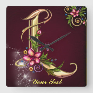 Anpassen der Monogramm-L-Wall-Uhr Quadratische Wanduhr