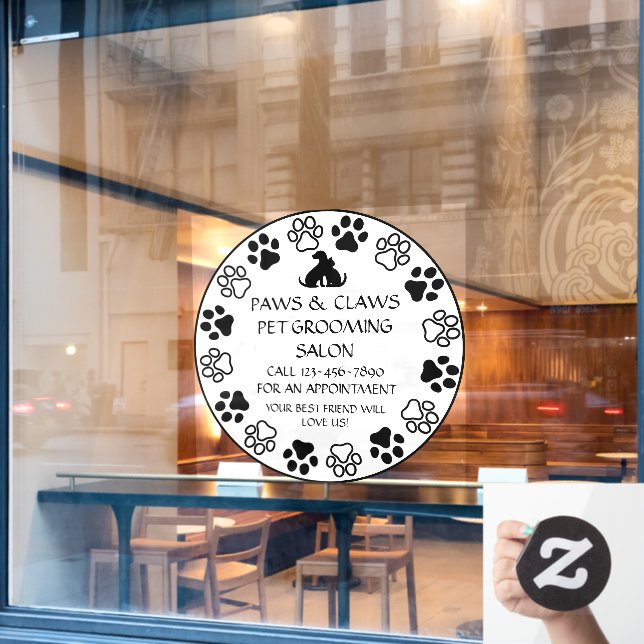 Anpassen der Papierkörbe an der Vorderseite Fensteraufkleber (Café-Fenster)