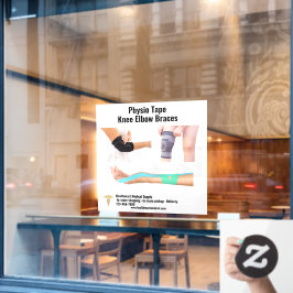 Anpassen der physischen Versorgung des Kniebesyste Fensteraufkleber