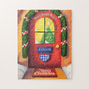 Anpassen der Red Merry Christmas Front Door Zuhaus