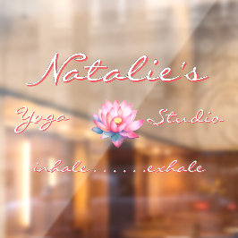 Anpassen der Rosa Lotus-Blume im Yoga Studio Fensteraufkleber