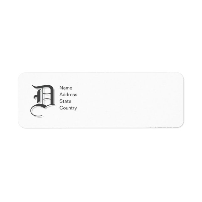 Anpassen der Rücksendeadresse für Monogramm D (Vorne)