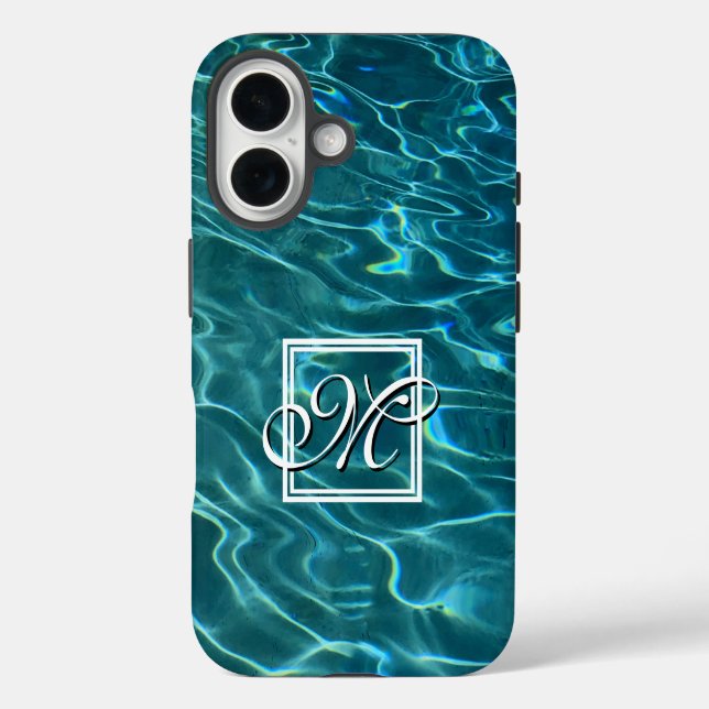 Anpassen der Seewellen des Wassermusters iPhone 16 Hülle (Rückseite)