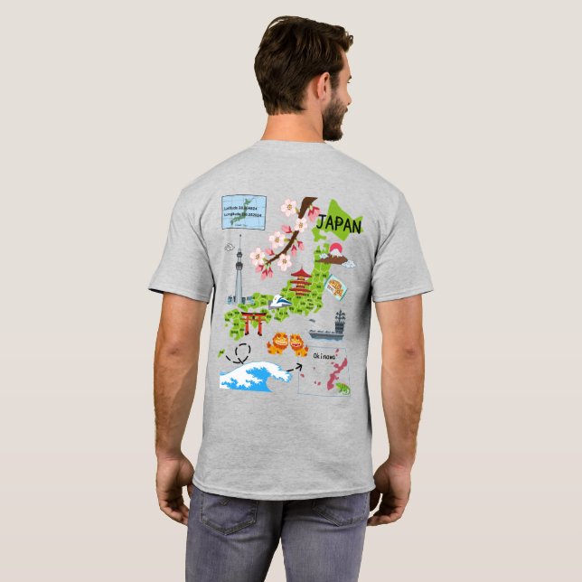 Anpassen der Vorderseite, Spaß japanisches Kartend T-Shirt (Schwarz voll)