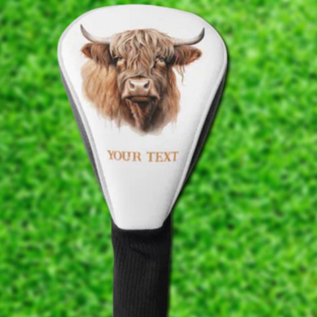 Anpassen der weißen HIGHLANDER COW Golf Head Cover Golf Headcover (Von Creator hochgeladen)