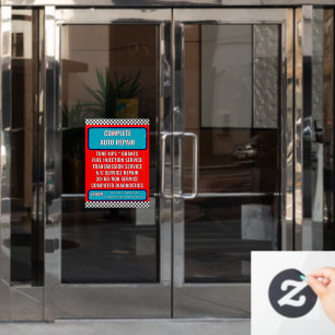 Anpassen der Werbeaktionen für allgemeine Autorepa Fensteraufkleber