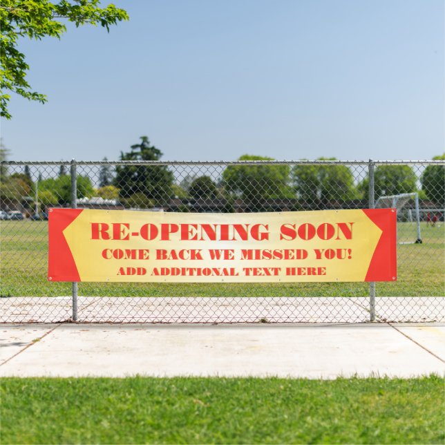 Anpassen der Wiedereröffnung bald eines großen Ope Banner (Insitu)