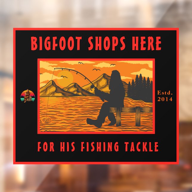 Anpassen des Bigfoot Fishing Tackle Shop-Logos Fensteraufkleber (Blatt 2)