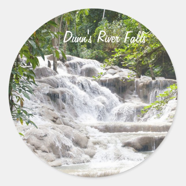 Anpassen des Dunn's River Falls Fotos Runder Aufkleber (Vorderseite)