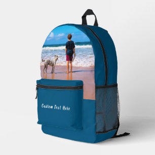 Anpassen des Foto-Backpackgeschenks mit Textname Bedruckter Rucksack