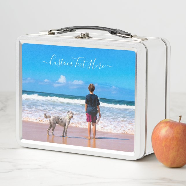 Anpassen des Foto-Metal-Lunch-Box mit Text Metall Brotdose (Beispiel)