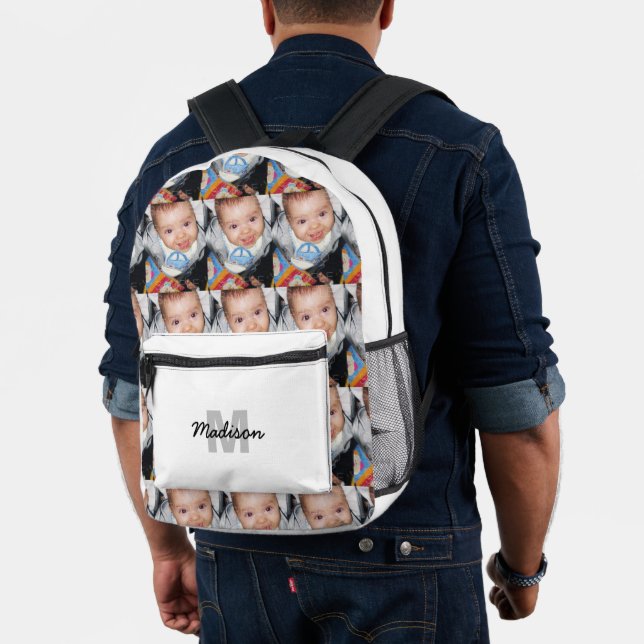 Anpassen des Foto-Musters in Monogramm Bedruckter Rucksack (Insitu (Modell))