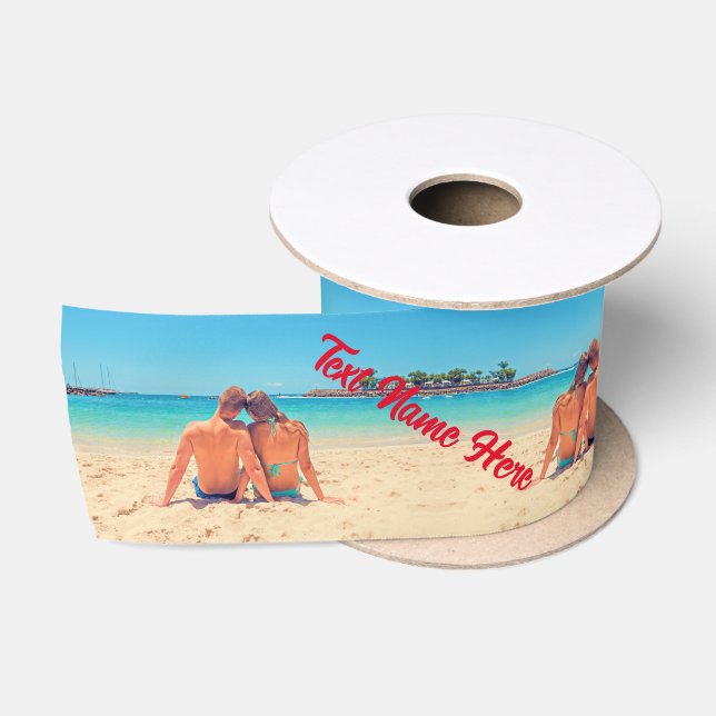 Anpassen des Foto-Satin-Ribbon-Geschenkes mit Text Satinband (Spule)