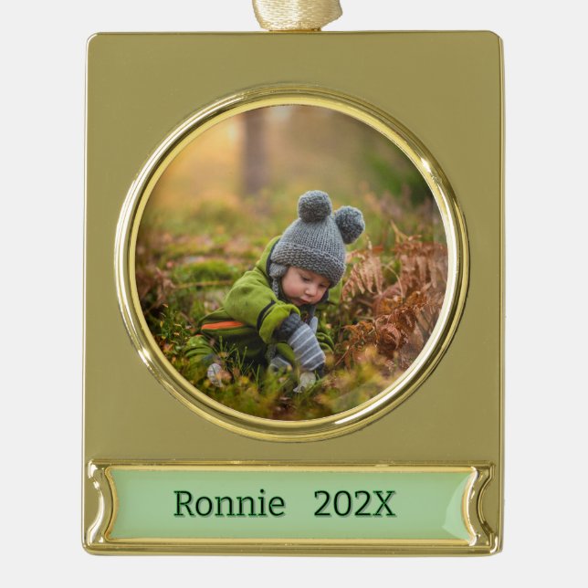 Anpassen des Fotos Banner-Ornament Gold (Vorderseite)