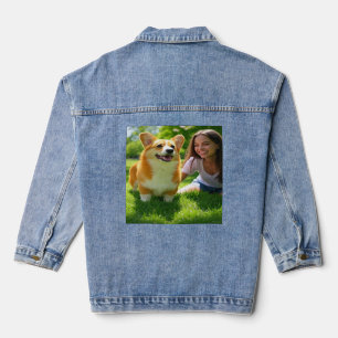 Anpassen des Fotos für Begleiter hinzufügen Jeansjacke