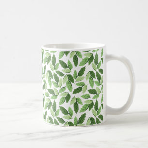 Anpassen des grünen Leaf-Musters Kaffeetasse