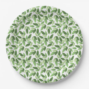 Anpassen des grünen Leaf-Musters Pappteller