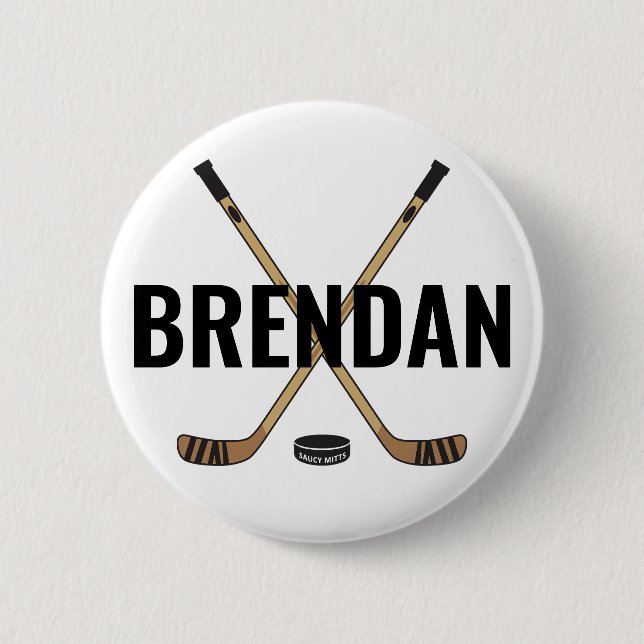 Anpassen des Hockey-Namensschilds Button (Vorderseite)