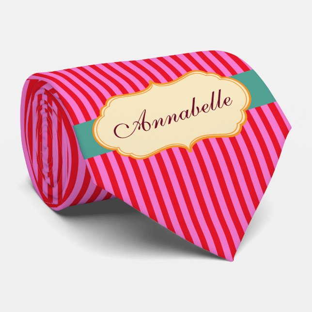 Anpassen des Musters für Aquamarine Candy Stripes  Krawatte (Gerollt)
