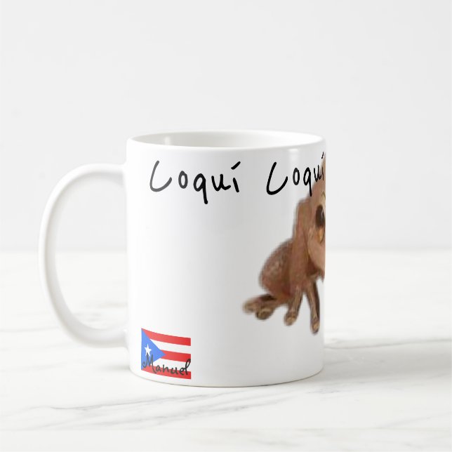 Anpassen des Namens Coqui Puerto Rico Flag Kaffeetasse (Links)