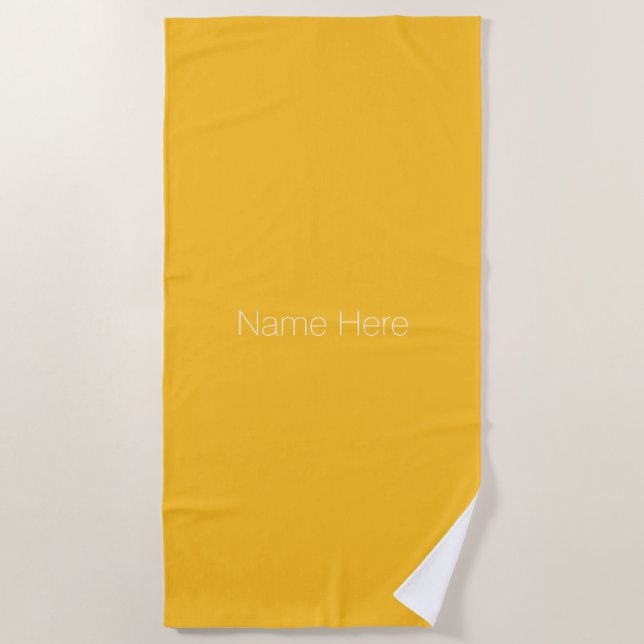 Anpassen des Namens monogramm goldgelb Strandtuch (Vorderseite)