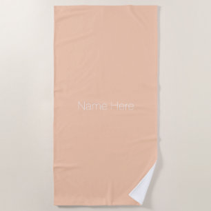 Anpassen des Namens Monogramm Pastellapricot Strandtuch