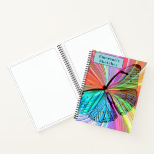 Anpassen des Rainbow-Butterfly-Sketchbuchs Notizbuch