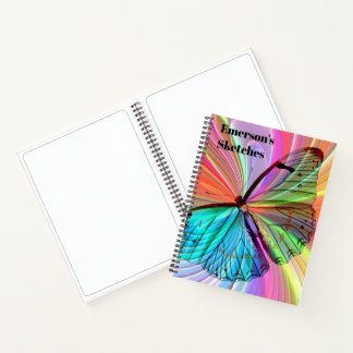 Anpassen des Rainbow-Butterfly-Sketchbuchs Notizbuch