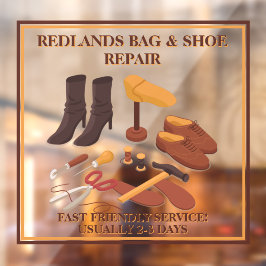 Anpassen des Schuhhandtaschenreparaturgeschäfts Fensteraufkleber