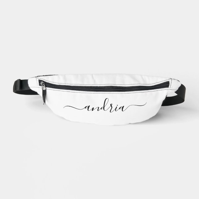 Anpassen des schwarzen Skriptnamens auf Weiß Bauchtasche (Vorderseite)