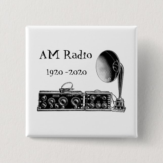 Anpassen des Vintagen AM Radio Receivers Button (Vorderseite)