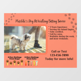 Anpassen des Woman Dog Walking Sitting Service Fensteraufkleber