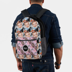 Anpassen des Zwei-Foto-Musters in Monogramm Bedruckter Rucksack