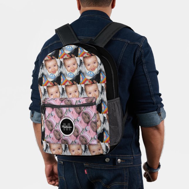 Anpassen des Zwei-Foto-Musters in Monogramm Bedruckter Rucksack (Insitu (Modell))