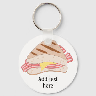 Anpassen dieser Bacon Sandwich-Grafik Schlüsselanhänger