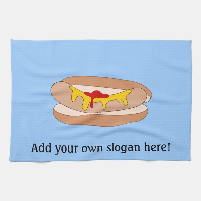 Anpassen dieser Hot Dog-Grafik Küchentuch (Horizontal)