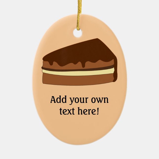 Anpassen dieser Schokoladenkuchen-Grafik Keramik Ornament (Vorne)