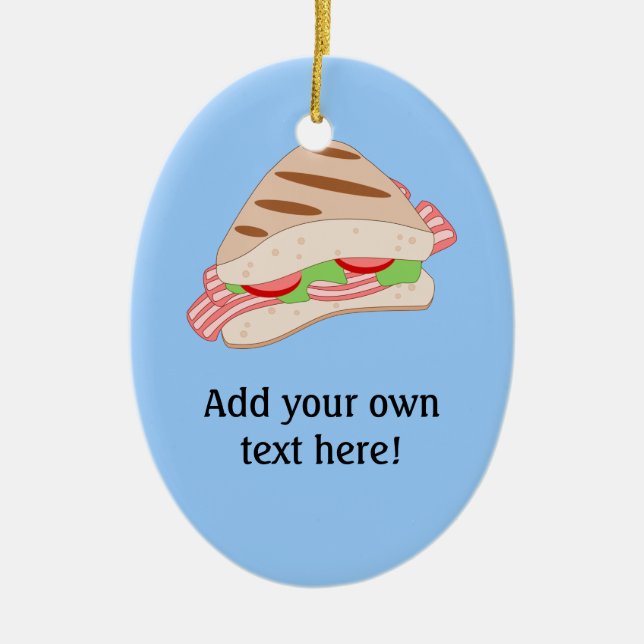 Anpassen dieses BLT-Sandwich-Graphics Keramik Ornament (Vorne)