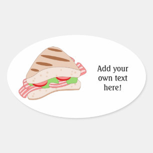 Anpassen dieses BLT-Sandwich-Graphics Ovaler Aufkleber