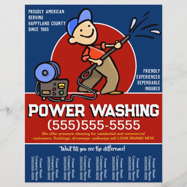 Anpassen. Druckreinigung Power Waschpromo Flyer (Vorne)