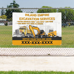 Anpassen Excavation General Contractor Bauwesen Banner