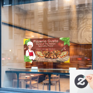 Anpassen Frau Koch Pizza Restaurant Werbeartikel Fensteraufkleber
