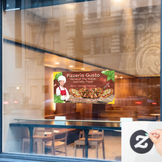 Anpassen Frau Koch Pizza Restaurant Werbeartikel Fensteraufkleber