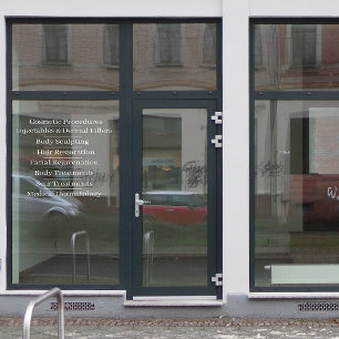 Anpassen Hautpflege Kosmetik-Service-Liste Front Fensteraufkleber