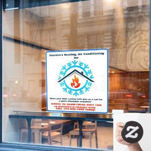 Anpassen HVAC-Unternehmensofen Klimaanlage Gerät A Fensteraufkleber