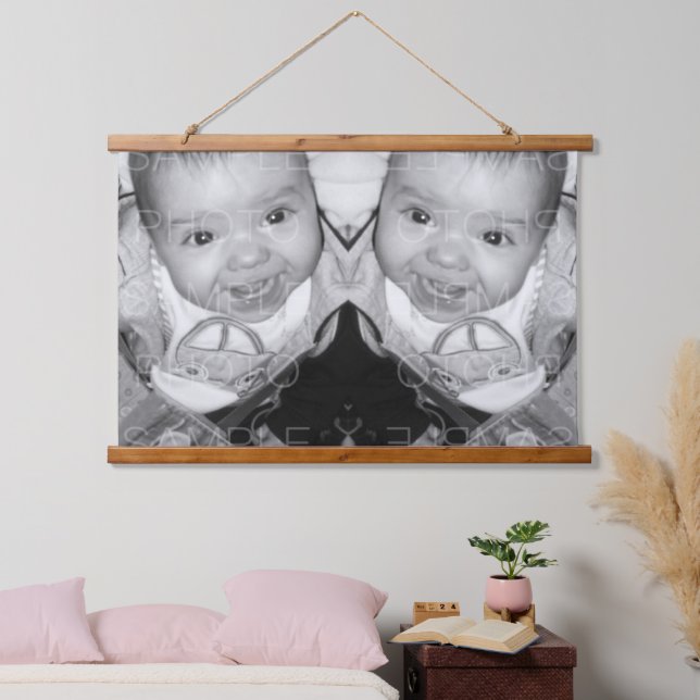 Anpassen Ihrer Schwarz-weißen Foto-Horizontalkunst Wandteppich Mit Holzrahmen (Schlafzimmer)