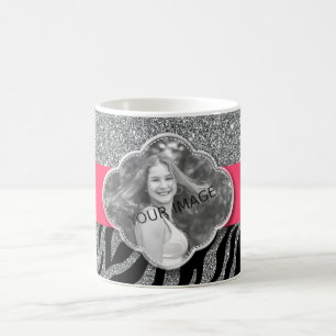 Anpassen Ihres Image Silver Glitzer Girly Pink Zeb Kaffeetasse